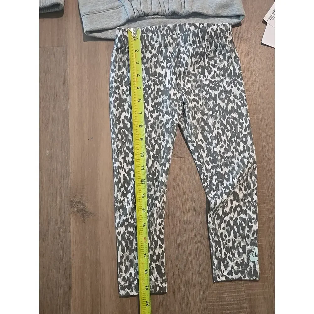 Nike Gray Sweatshirt & Animal Print Leggings Set sz 4 NWT 2 PC Set - Picture 5 of 8